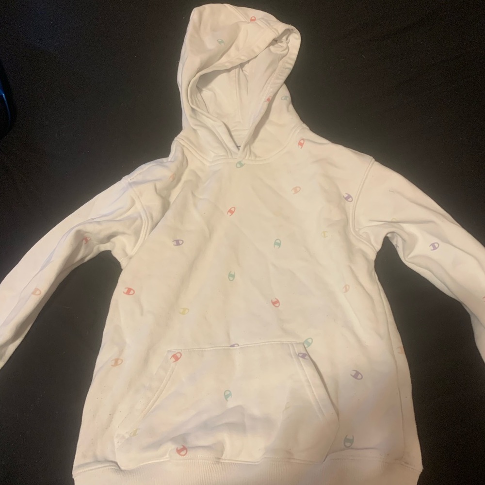 Champion hoodie white boys size medium